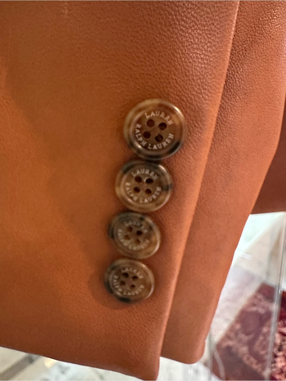 Ralph Lauren Tan/Cognac Leather Blazer - Picture 4 of 4